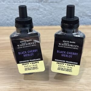 Bath & Body Works White Barn Black Cherry Merlot Wallflowers Refills 2 pack